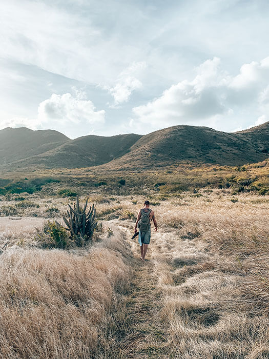 Charlie hiking the Jack and Isaac Bay Trail - St. Croix, Virgin Islands